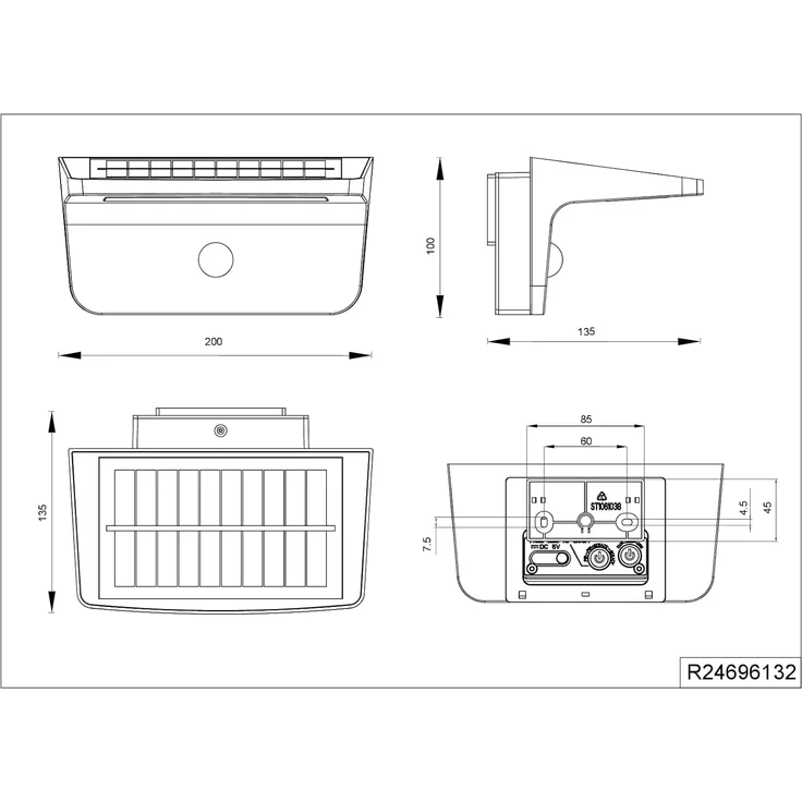 Solar Außenwandleuchte ATICO auch per USB aufladbar mit Bewegungsmelder, B: 20cm – Bild 18
