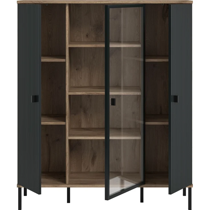 Chess Highboard in schwarz tiefzieh – Bild 3