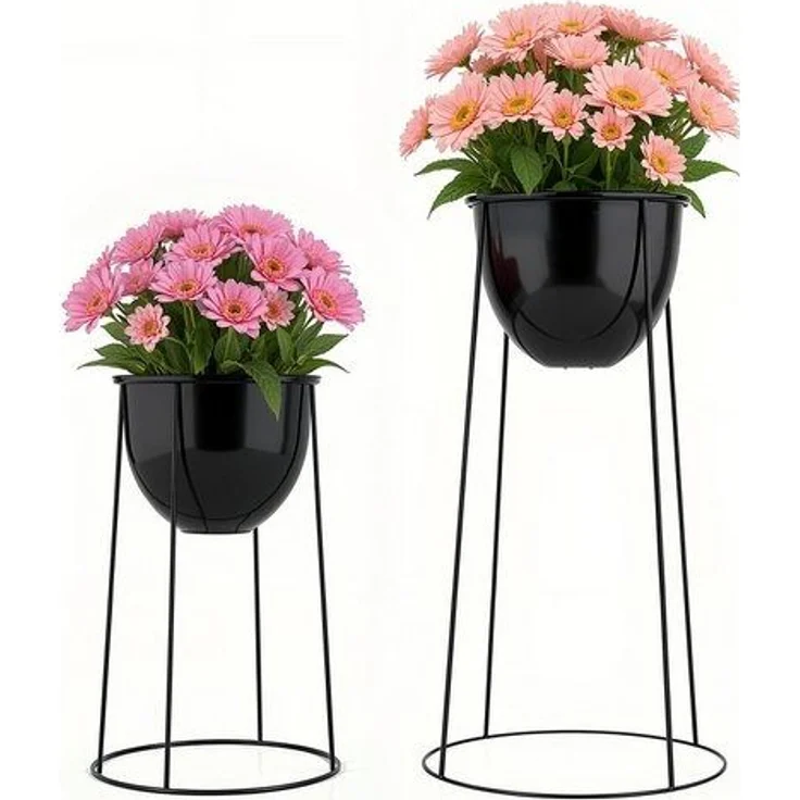 Ribelli Blumenständer 2er Set Metall Blumentopfhalter, Blumenhalter, Pflanzentreppe, Ø 20cm – Bild 4
