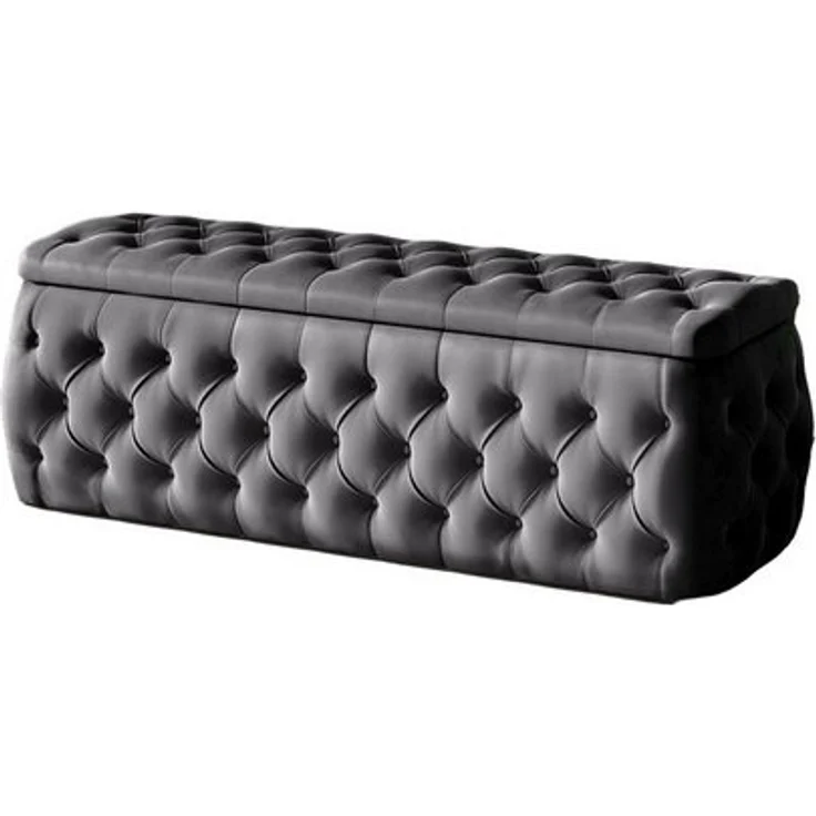 Polsterhocker mit Stauraum ERNESTO 120x50x45 cm Elisa Velvet Anthrazit – Bild 4
