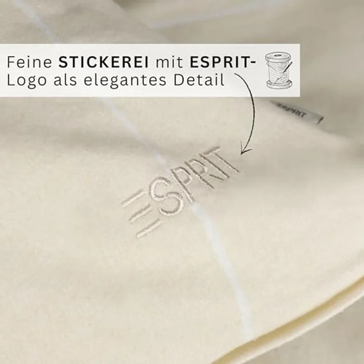 Esprit Bettwäsche FLANELL Winter Bettwäsche, Baumwolle, 1 teilig, 135 x 200 cm in Creme – Bild 5