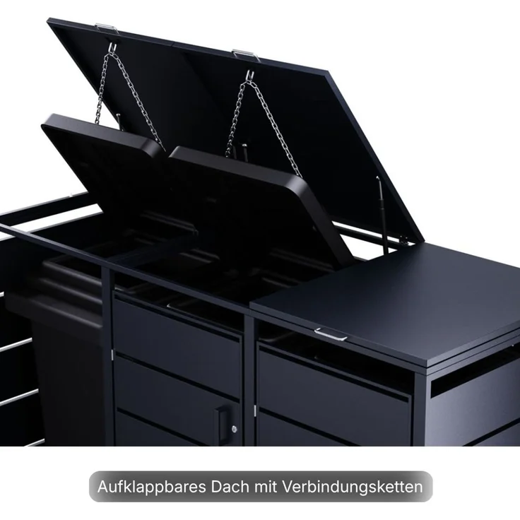 Mülltonnenbox Verkleidung 3er Anthrazit – Bild 2
