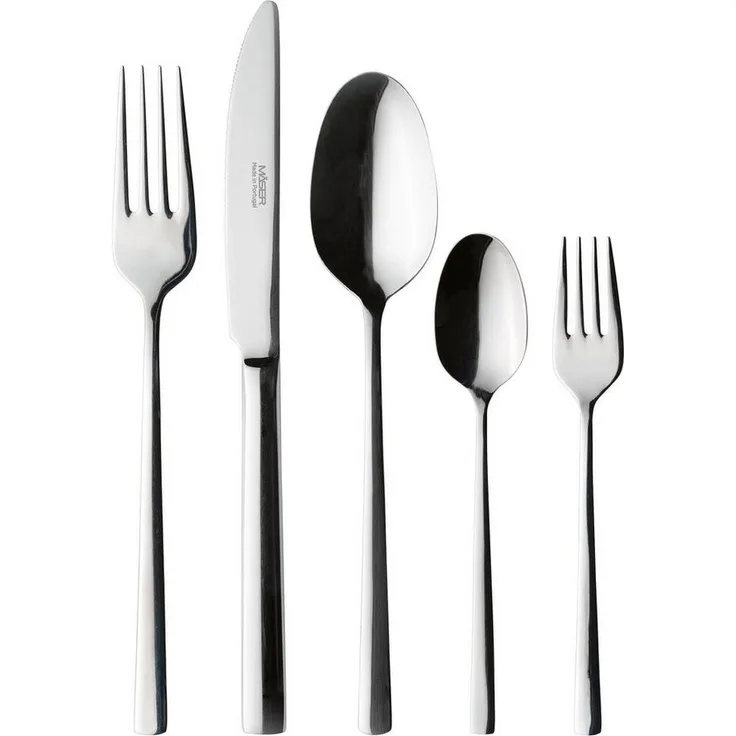 Mäser, Serie Oneda, Besteck-Set, Edelstahl Besteck-Set für 6 Personen, Silber