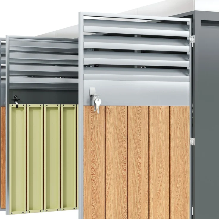 Mülltonnenbox, Mülltonnenunterstand mit Hochbeet, 120L 240L, wetterfest, Container, Abfallbehälter, Tonnenhaus, Gartenbox, abschließbare Müllbox (4 Tonnen) – Bild 10