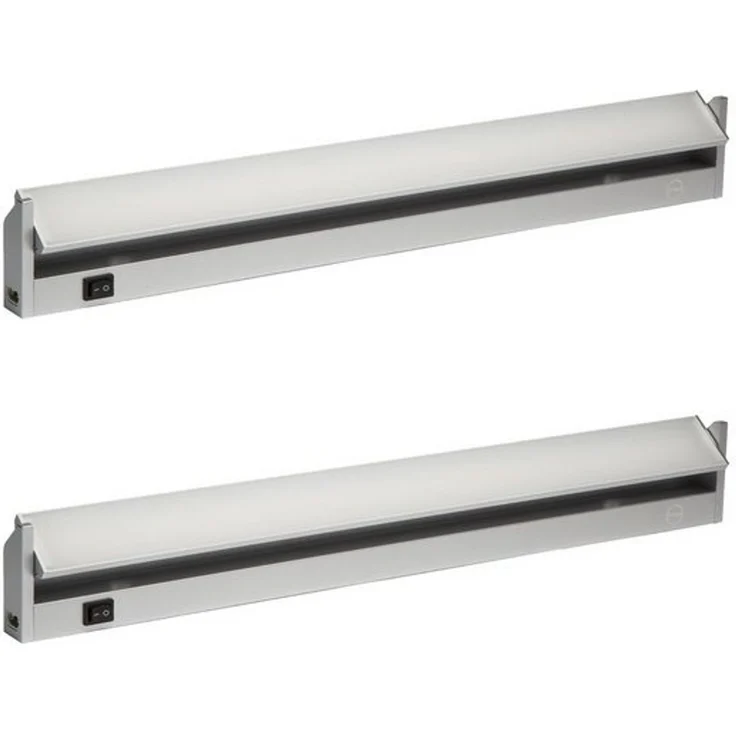 Oktaplex lighting LED Unterbauleuchte Rota 2er Set 10W 58cm 230V Unterschrankleuchte LED, schwenkbar, LED fest verbaut, Neutralweiß, 4000K Küche Lichtleiste Aluminium mit Schalter – Bild 4