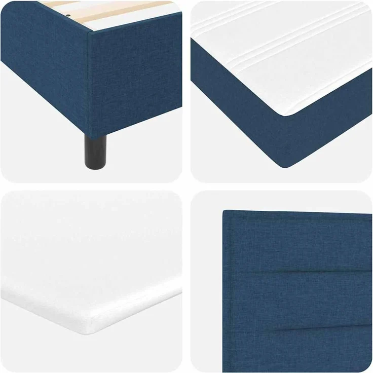 vidaXL Boxspringbett mit Matratze mit LED Blau 140 x 200 cm Stoff 3342801 – Bild 11