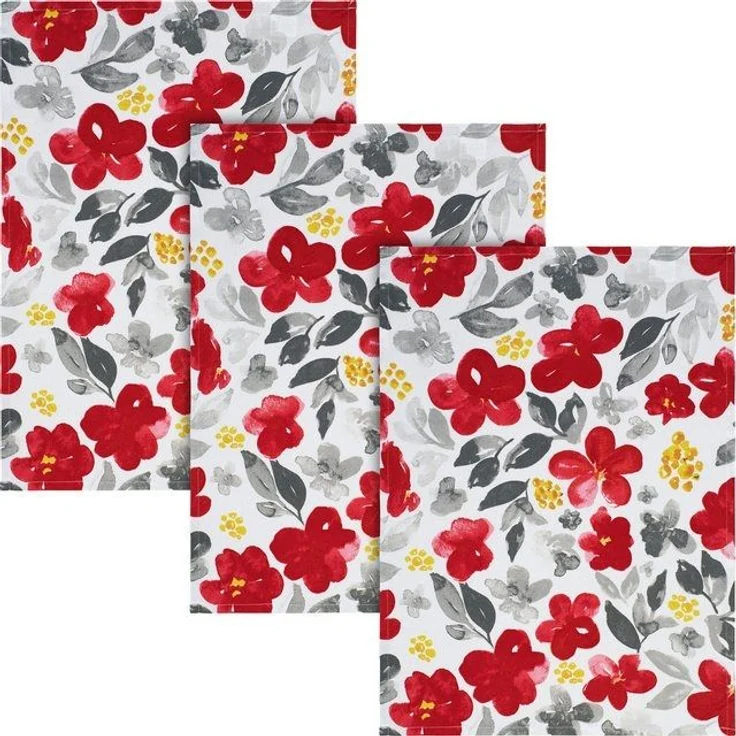 REDBEST Geschirrtuch Geschirrtuch 3er-Pack, Baumwolle Blumen – Bild 4