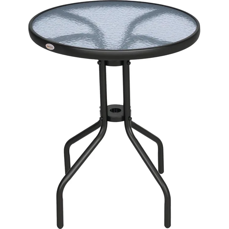 Outsunny Gartentisch Glastisch Beistelltisch Metall+Sicherheitsglas