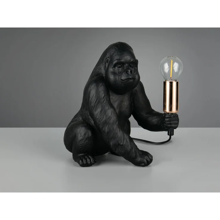 Besondere LED Tischleuchte Affenlampe Gorilla Schwarz, Höhe 23cm – Bild 5