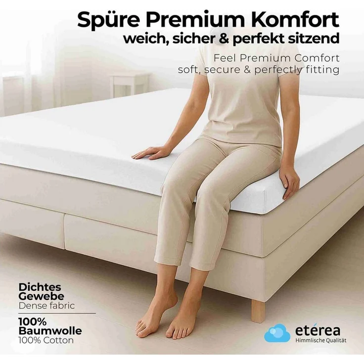 etérea Himmlische Qualität Spannbettlaken etérea Comfort Jersey Topper Spannbettlaken, Jersey, Gummizug: rundum, (1 Stück) – Bild 2