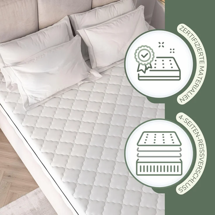 Gelschaum Topper 210x180x6cm 212g Bezug – Bild 7