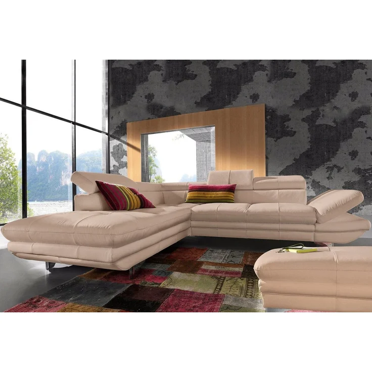 COTTA Polstergarnitur Enterprise L-Form, B: 277 cm, Arm- und Kopfteilverstellung, (Set), Set: Ecksofa & Hocker, optional Schlaffunktion – Bild 1