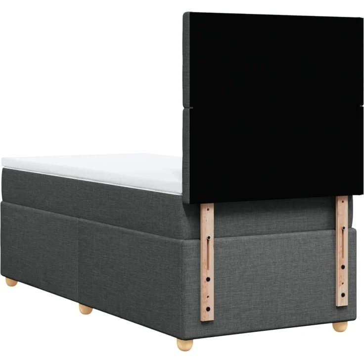 vidaXL Boxspringbett mit Matratze Dunkelgrau 90x200 cm Stoff 3293478 – Bild 8