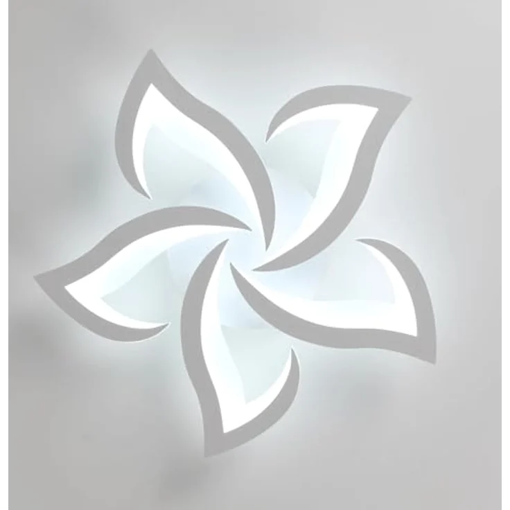 Comely Deckenlampe, LED Deckenleuchte 60W 6750lm, Kaltes Weiß 6500K Moderne Blütenblatt Design Deckenlampe für Wohnzimmer Küche Schlafzimmer Esszimmer, Dia 60cm – Bild 7
