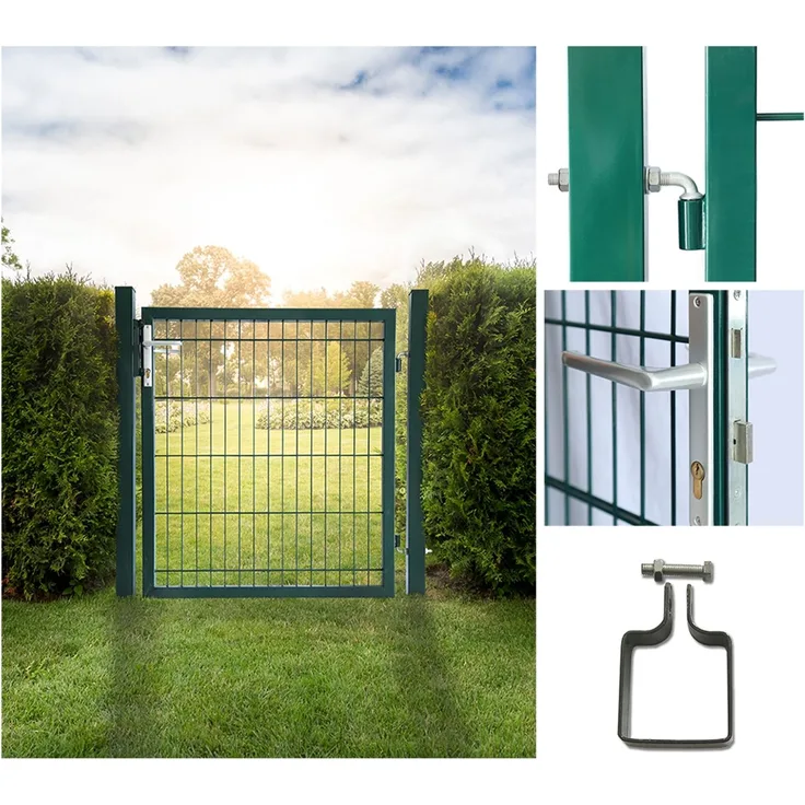 HOME DELUXE Gartentor für Doppelstabmattenzaun PORTARIUS - 200 cm Grün