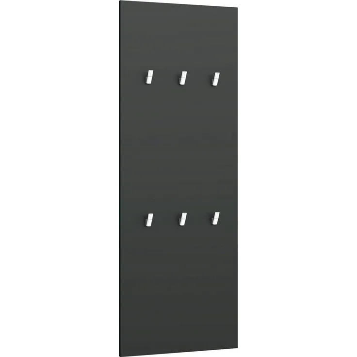 borchardt Möbel Garderobenpaneel Vaasa, 123x45cm mit Metallhaken, Garderobe hängend, 6 Haken, Wandgarderobe