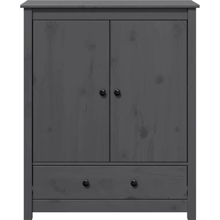 Highboard, BuffetSchrank, Büroschrank Grau 83 x 41,5 x 100 cm Massivholz Kiefer – Bild 5