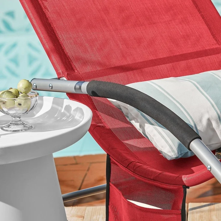 SoBuy OGS28-Rx2 Schaukelstuhl Garten 2er Set, Textilgewebe, Lackiert, Rot, 150 x 87 x 63 cm – Bild 9