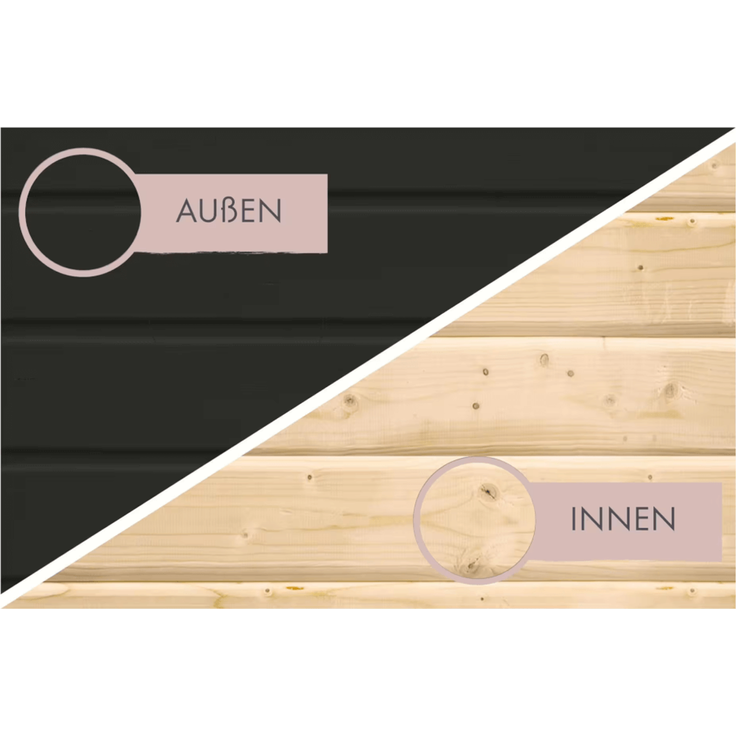 Karibu Sauna Arcadia ohne Ofen in zwei Farben erhältlich schwarz – Bild 3