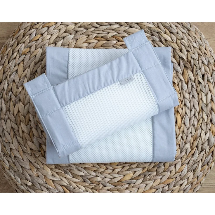 Loolay Babybett Bettumrandung Mesh atmungsaktiv 120x60/140x70 cm für Gitterbett, 2-tlg. Set 5 mm Netzstoff Schutz Klettverschluss europäische Stoffe – Bild 3