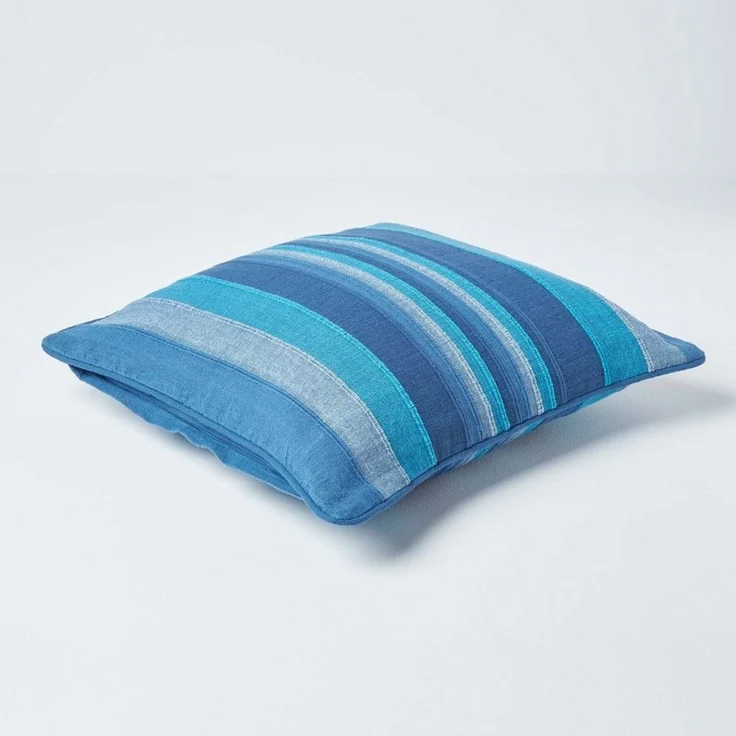 Homescapes Kissenhülle Kissenbezug Morocco in Blau, 100% Baumwolle, 45x45 cm – Bild 2