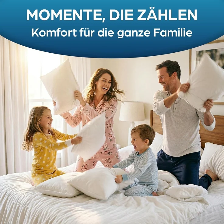 Kissen 40x40 Kopfkissen 4er Set Dekokissen für Bett und Sofa Innenkissen Hypoallergene Sofakissen Anti-Milben Weiche Zierkissen mit Kissenbezug Baumwolle und Polyest. Abnehmbar und Waschmaschinenfest – Bild 7