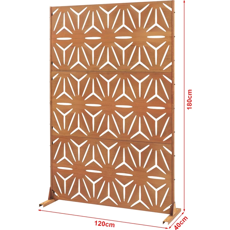 Trennwand Kilsturd Cortenstahl 180x120 cm Edelrost [casa. pro] – Bild 3