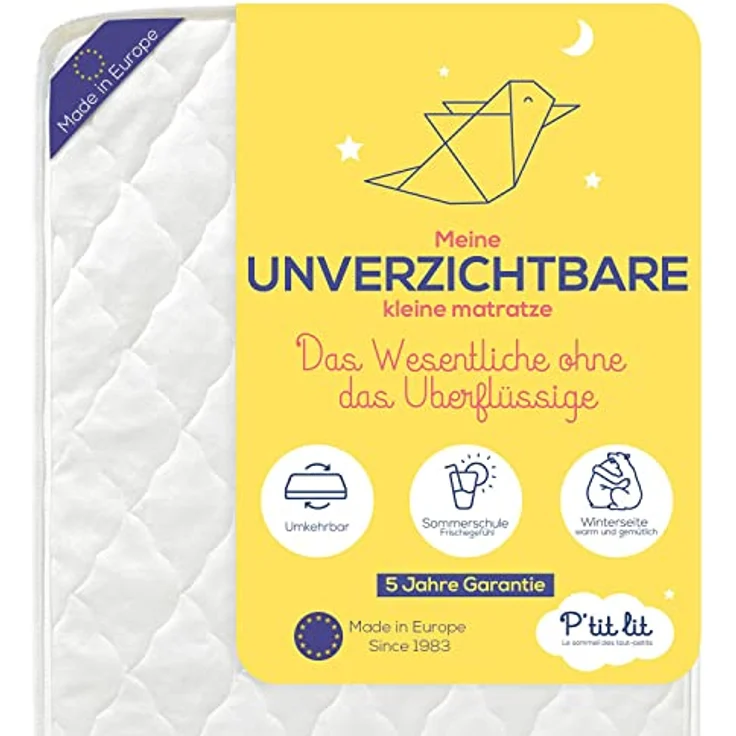 P'tit Lit - Unentbehrliche Babymatratze - 60x120 cm - Klimatisiert: 1 Sommerseite / 1 Winterseite - Oeko Tex® – Bild 2