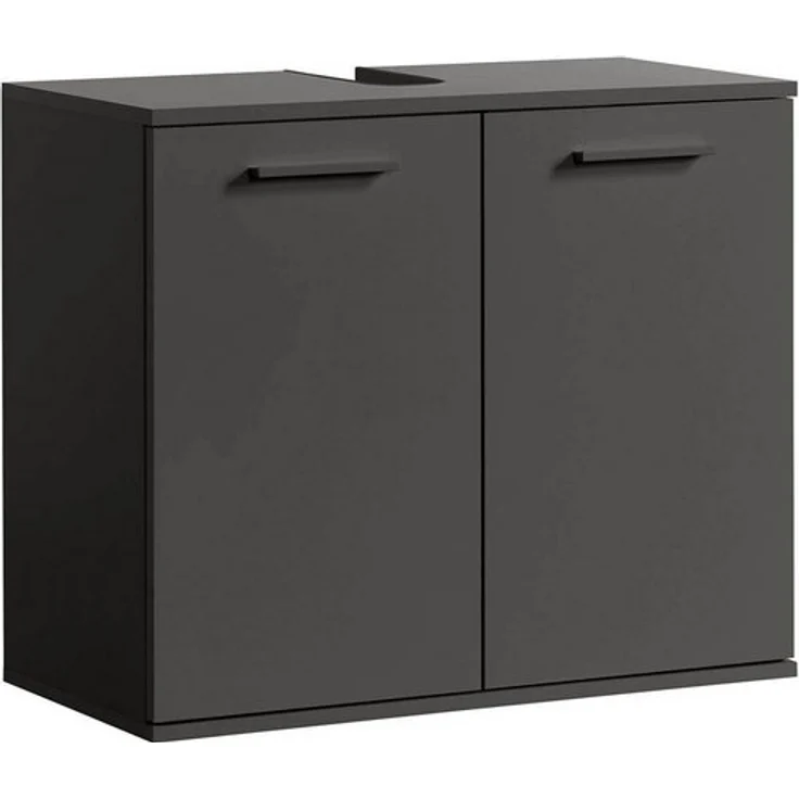 mokebo Waschbeckenunterschrank Der Waschbär (mit Einlegeboden) Waschtischunterschrank oder Badezimmerschrank in Schwarz-Anthrazit – Bild 4