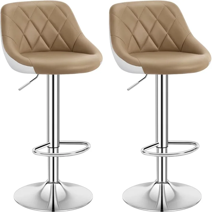 2er-Set Barstuhl zweifarbig Modell Marc Khaki+ Weiss