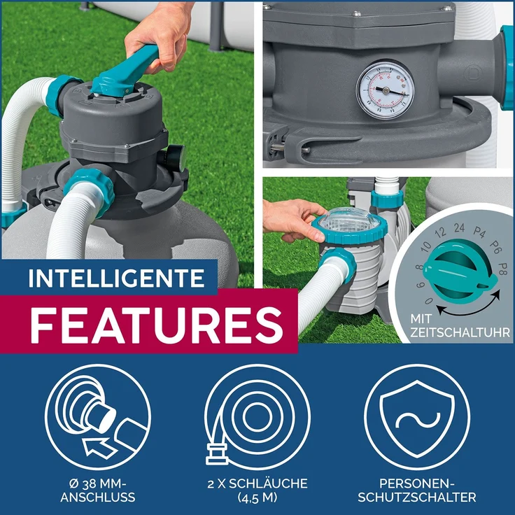 Sandfilteranlage mit Zeitschaltuhr 6.056 l/h, 230 W – Bild 6