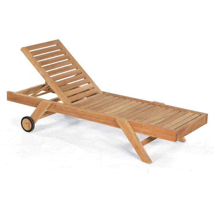 Sonnenpartner Sonnenliege Columbus Teakholz natur 72x200 cm Gartenliege Liege