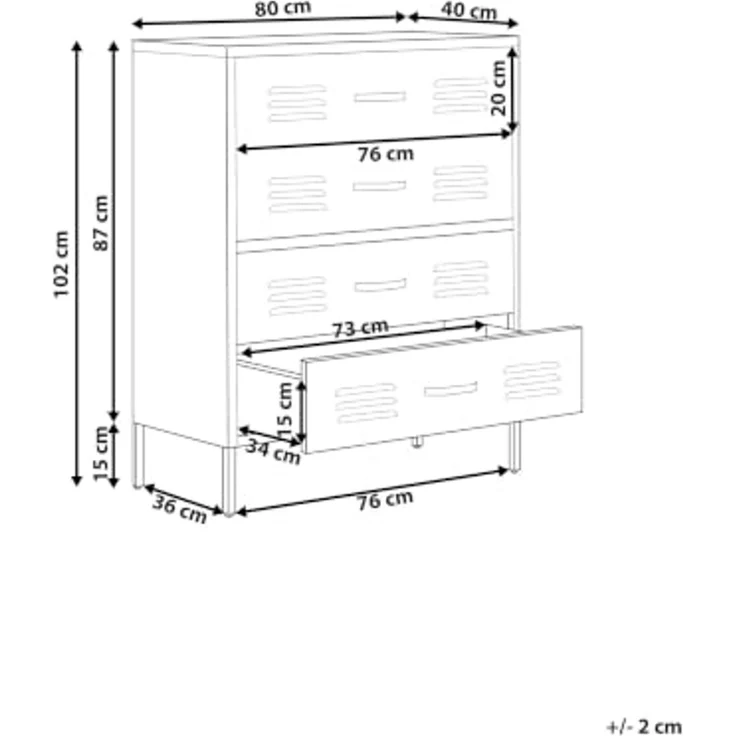 Kommode ENAGO Metall Goldbraun – Bild 3