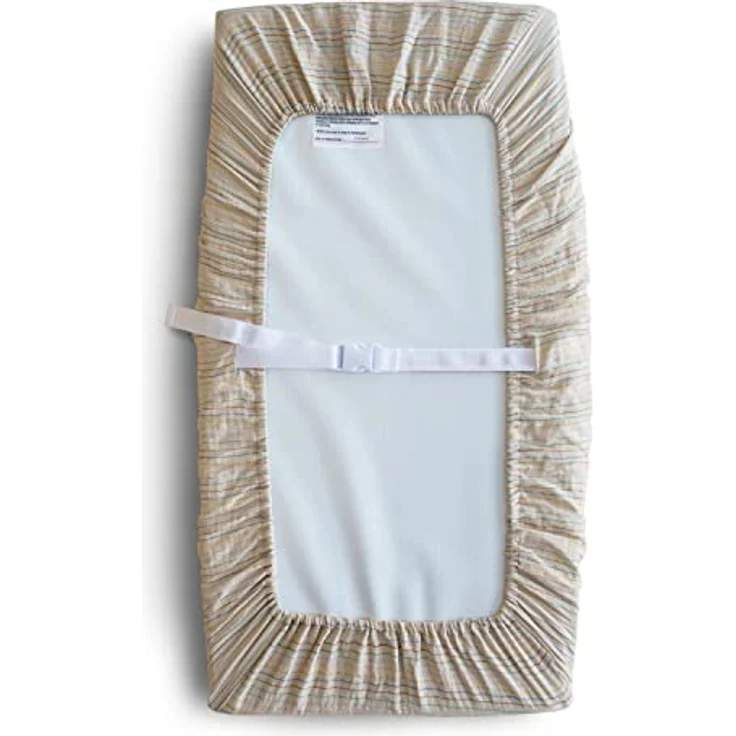 Mushie Waschbar Wickelauflagenbezug | Wickelauflagehbezug 70x45 cm, Passend für Standard-Wickelauflage | Verstellbare Sicherheitsgurte (Retro Stripes) – Bild 3