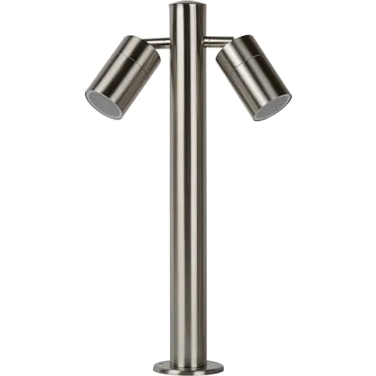 LUCIDE ARNE-LED Pollerleuchte, dreh- und kippbar, LED GU10-2x5W 2700K, IP44, Chrom Matt, Ø 6,3 cm – Bild 2