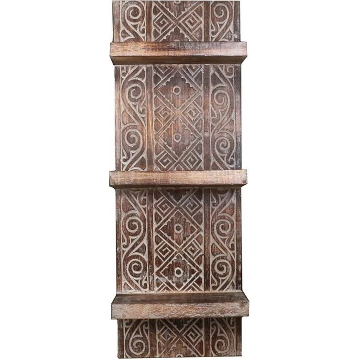 Oriental Galerie Wandregal Wandregal Wandbrett mit 3 Ablagen Model Anisa 25 cm breit in braun – Bild 3