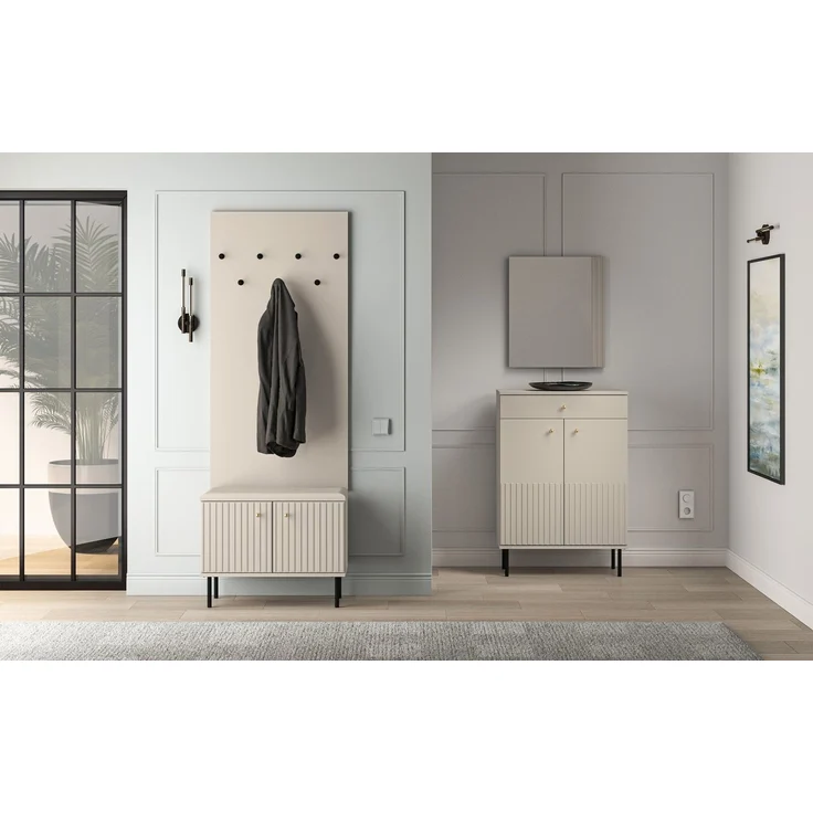 Selsey 'Caletto' Wandgarderobe mit 6 Haken, beige, ca. 137 x 68 x 2 cm – Bild 3