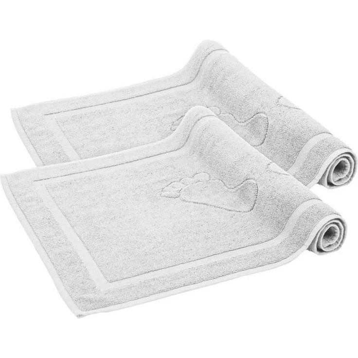 Komfortec Badvorleger Set 2 Teilig, Frottee Duschvorleger, Waschbar Duschmatte & Badteppich, 600 g/m² &100% Baumwolle, Saugfähig & Schnelltrocknend, 50x70 cm, weiß – Bild 4