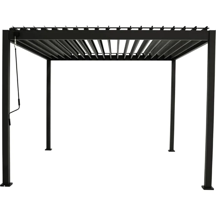 LECO Lamellenpergola BASIC, Aluminiumgestell und Stahl-Lamellen anthrazit, 3x3 m
