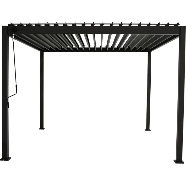 LECO Lamellenpergola BASIC, Aluminiumgestell und Stahl-Lamellen anthrazit, 3x3 m – Bild 1