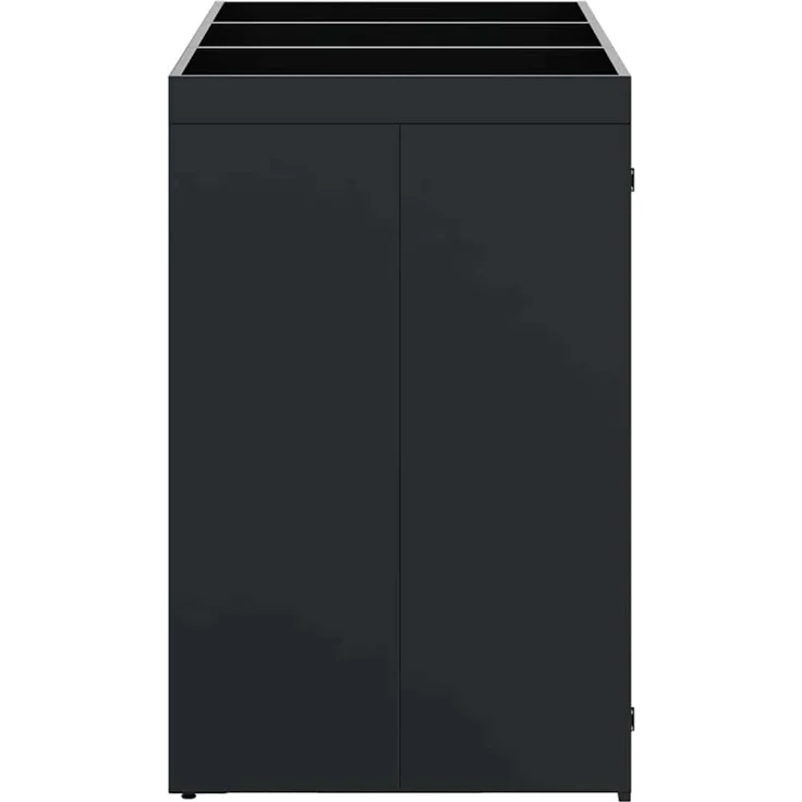 vidaXL Wagenmüllbehälter für 3 Behälter Schwarz 204 x 77,5 x 121,5 cm 3394739 – Bild 8