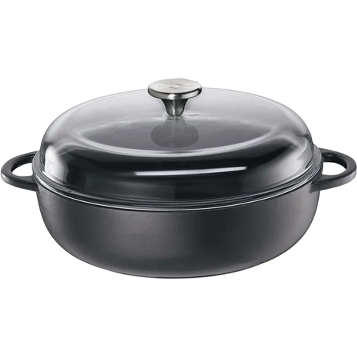 Bauernpfanne mit Glasdeckel, 24 cm classic black