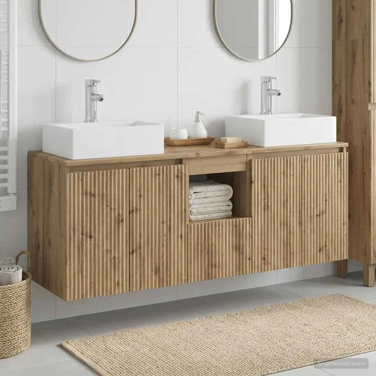 vidaXL Badezimmerschrank-Set 3 stk. Artisan-Eiche 129 x 41 x 79,5 cm 3405656 – Bild 1