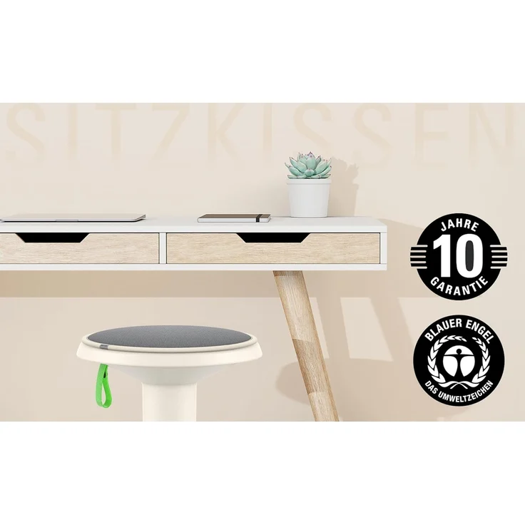 Interstuhl UPis1 Premium Sitzkissen - Besonders bequemes Stuhlkissen perfekt geeignet für Hocker, Stühle, Bänke und Fußböden - Perfekt UPis1 Bürohocker (ECO Anthrazitgrau) – Bild 3