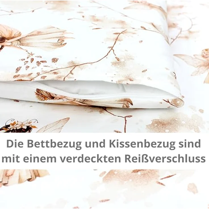 TupTam Babybettwäsche Baby Wiegenset 4-teilig Bettwäsche-Set: Bettdecke Bezug Kopfkissen – Bild 3