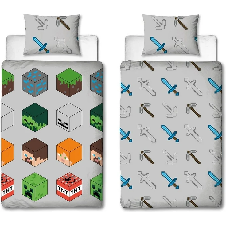 Minecraft Bettwäsche Set für Einzelbett - Einzelbett-Set für kleine Baukünstler – Bild 1