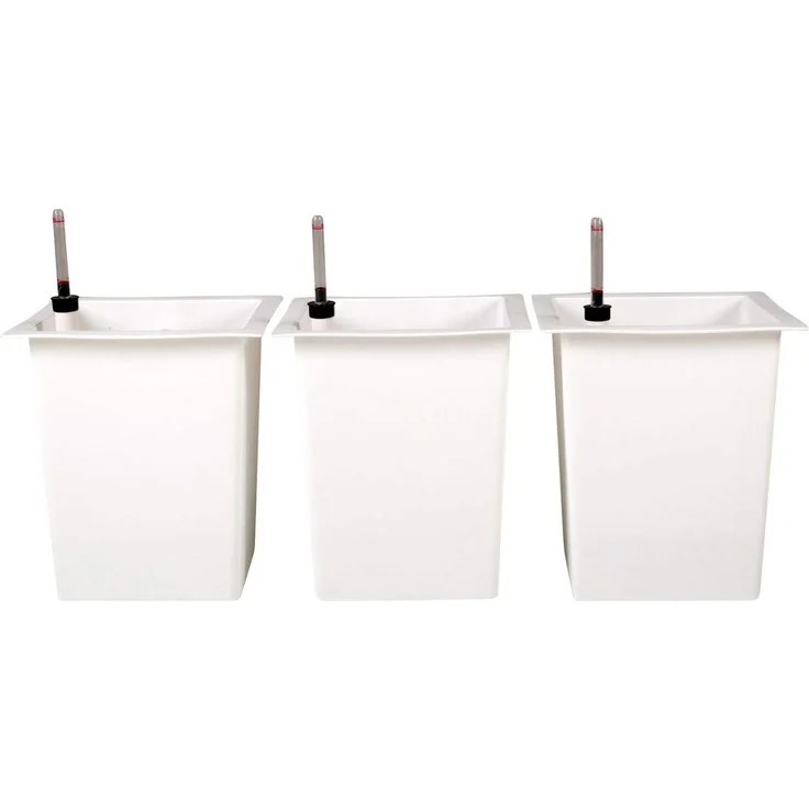 VIVANNO Pflanzeinsatz Kunststoff EINSATZ Bewässerung Konisch - Weiß Matt (Set, 3 St), 29x29x32 cm – Bild 1