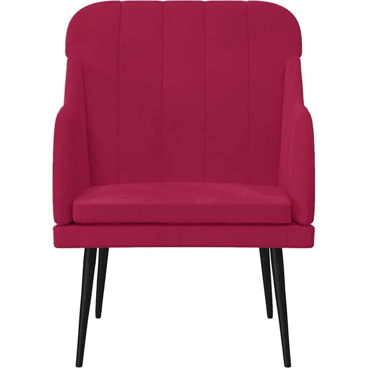 Sessel wohnzimmer, Relaxsessel, Fernsehsessel Weinrot 63x76x80 cm Samt – Bild 3