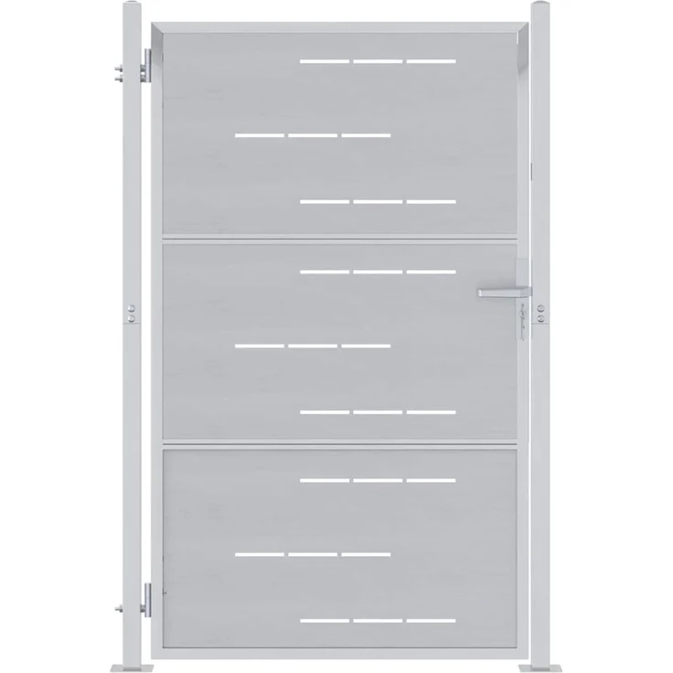 vidaXL Gartentor mit Schloss, Edelstahl silber, 85 x 120 cm – Bild 2