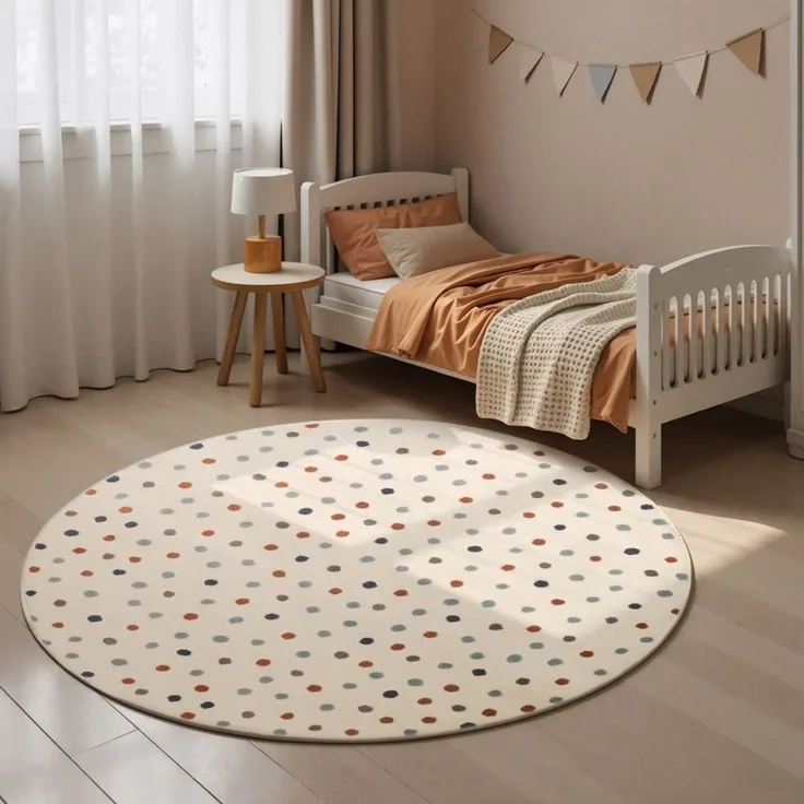 HANSE Home Kinderteppich Konfetti, rund, Höhe: 10 mm, Pflegeleicht, Weich, Kinderzimmer, Spielteppich, Spielunterlage